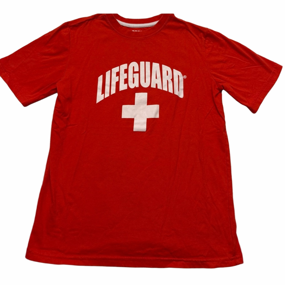 Red Lifeguard + Short Sleeve T-Shirt Unisex Youth Boy Girl XL